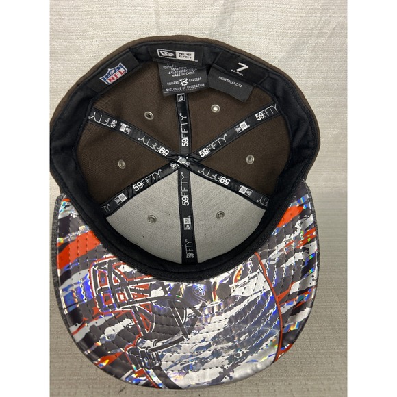 Cleveland Browns New Era 59Fifty NFL Hat Fitted Cap Brown Gray Size‎ 7 - Picture 4 of 6